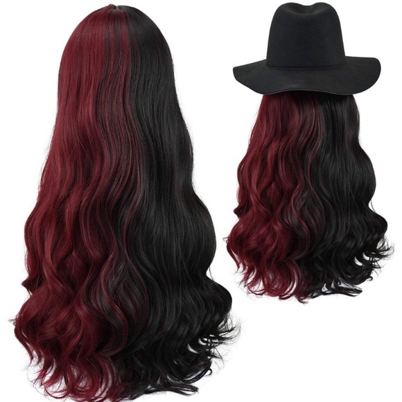 Sulika 24” 2 tone red&blk cutesy cosplay wig +NWT*